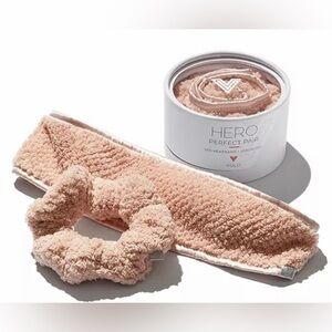 VOLO Beauty Hero Perfect Pair Spa Headband and Scrunchie in pink NWOB